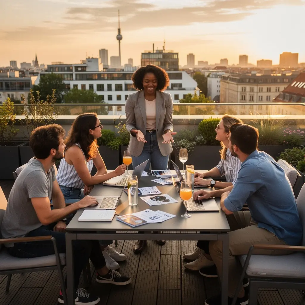 Ein junger Fahrer, der mit einem Versicherungsberater spricht.